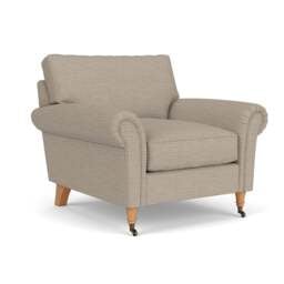 Armchair - Natural - Herringbone Weave - Osbourne - The Cotswold Company