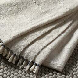 Tassel Detail Throw Pale Blue - Home Accessories - The Cotswold Company