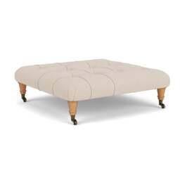 Foot Stool - Lily White - House Linen Mix - Amelia - The Cotswold Company - thumbnail 1