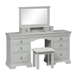 Chantilly Pebble Grey Double Pedestal Dressing Table - The Cotswold Company - thumbnail 6
