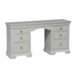 Chantilly Pebble Grey Double Pedestal Dressing Table - The Cotswold Company - thumbnail 2