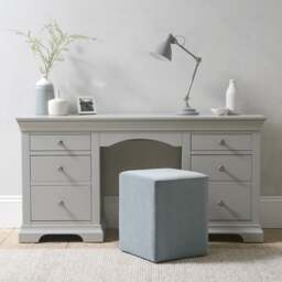 Chantilly Pebble Grey Double Pedestal Dressing Table - The Cotswold Company