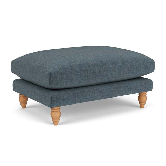 Foot Stool - Teal - Eco Chenille - Emily - The Cotswold Company - image 1