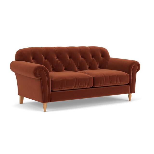 Large 2 Seater Sofa - Brick - Matt Velvet - Chapman - The Cotswold Company - image 1
