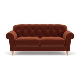 Large 2 Seater Sofa - Brick - Matt Velvet - Chapman - The Cotswold Company - thumbnail 2