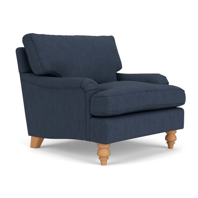 Armchair - Indigo - Luxury Italian Linen - Morris - The Cotswold Company - image 1