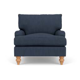 Armchair - Indigo - Luxury Italian Linen - Morris - The Cotswold Company - thumbnail 2