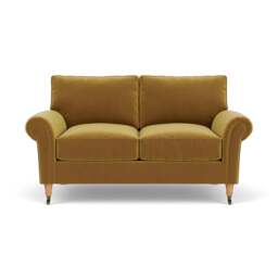 2 Seater Sofa - Mustard - Matt Velvet - Osbourne - The Cotswold Company - thumbnail 2