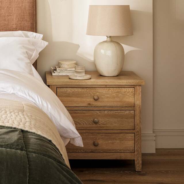 Jumbo Bedside Table - Inglesham Whitewash Oak - The Cotswold Company - image 1