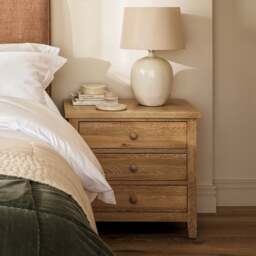 Jumbo Bedside Table - Inglesham Whitewash Oak - The Cotswold Company - thumbnail 1