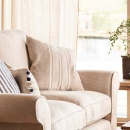 Cotton Linen Bold Stripe Cushion - Natural 45x45cm - Home Accessories - The Cotswold Company - thumbnail 4