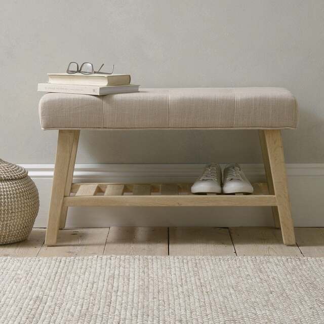 80cm Upholstered Hallway Bench - Chester Dove Grey - The Cotswold Company - image 1