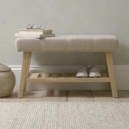 80cm Upholstered Hallway Bench - Chester Dove Grey - The Cotswold Company - thumbnail 1