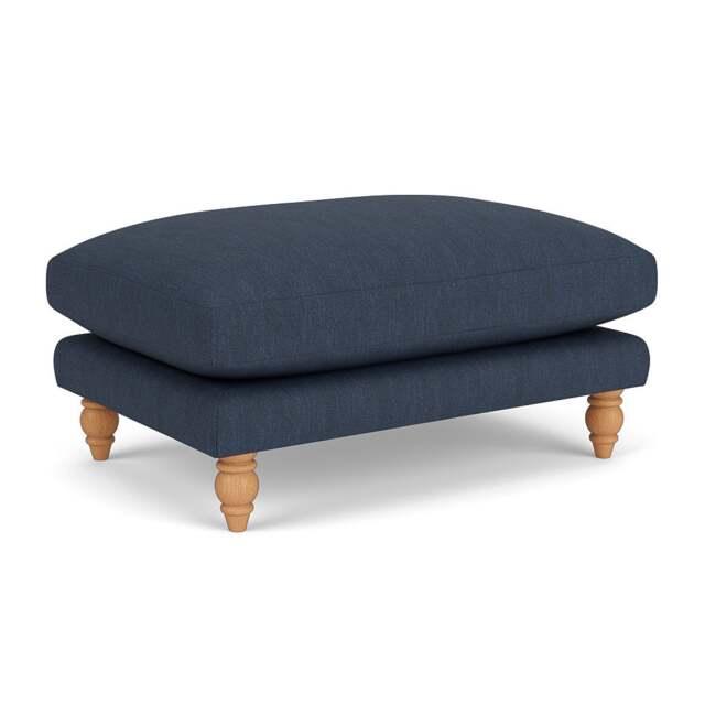 Foot Stool - Indigo - Luxury Italian Linen - Emily - The Cotswold Company - image 1