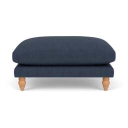 Foot Stool - Indigo - Luxury Italian Linen - Emily - The Cotswold Company - thumbnail 2