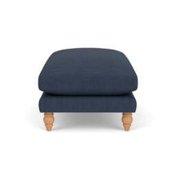 Foot Stool - Indigo - Luxury Italian Linen - Emily - The Cotswold Company - thumbnail 3