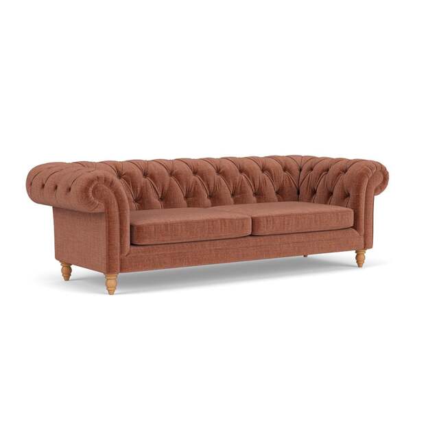 3 Seater Sofa - Cinnamon - Eco Chenille - Harris Chesterfield - The Cotswold Company - image 1