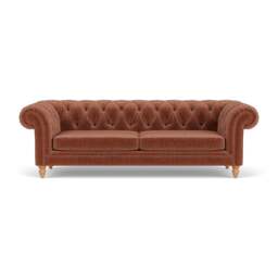3 Seater Sofa - Cinnamon - Eco Chenille - Harris Chesterfield - The Cotswold Company - thumbnail 3