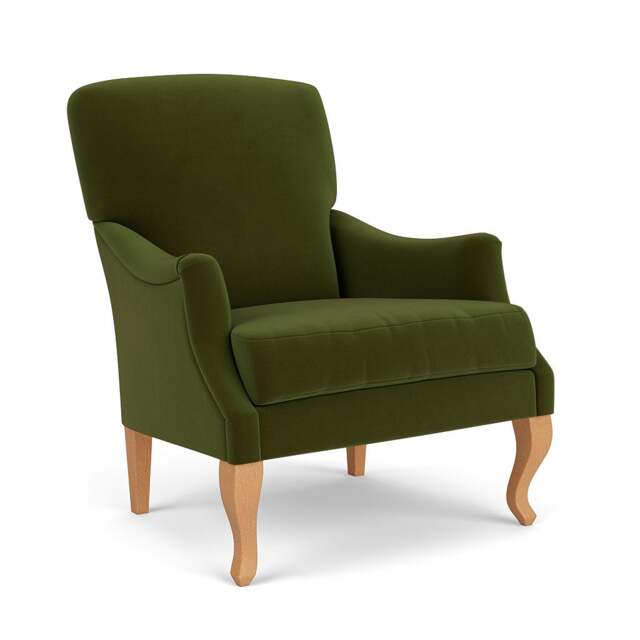 Armchair - Forest Green - Matt Velvet - Elsie - The Cotswold Company - image 1