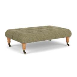 Foot Stool - Sage - Aquaclean Oxford - Amelia Small - The Cotswold Company