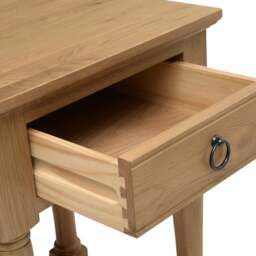 Elkstone Mellow Oak 1 Drawer Bedside Table - The Cotswold Company - thumbnail 5