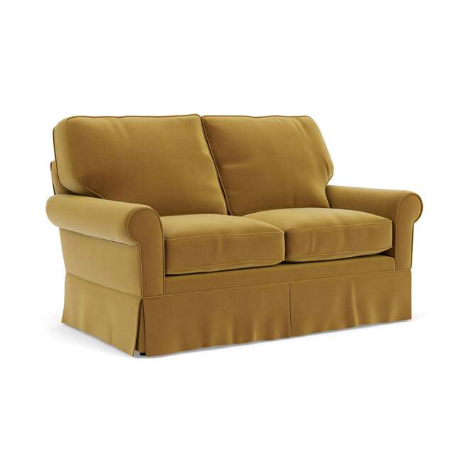 2 Seater Sofa - Mustard - Matt Velvet - Dawson - The Cotswold Company - image 1