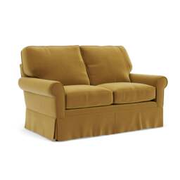 2 Seater Sofa - Mustard - Matt Velvet - Dawson - The Cotswold Company