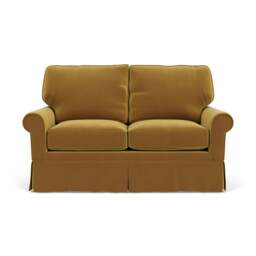 2 Seater Sofa - Mustard - Matt Velvet - Dawson - The Cotswold Company - thumbnail 2
