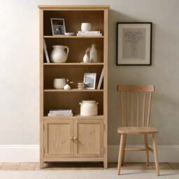 Open Display Cabinet - Inglesham Whitewash Oak - The Cotswold Company - thumbnail 2