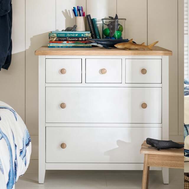 Small 5 Drawer Chest - Chester Pure White - The Cotswold Company - image 1