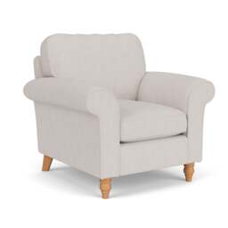 Armchair - Soft White - Luxury Italian Linen - Hurley - The Cotswold Company - thumbnail 1