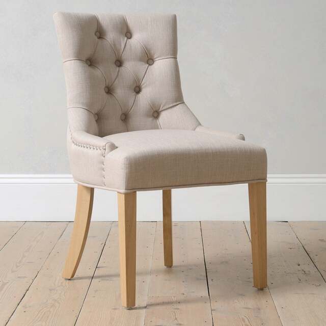 Primrose Upholstered Button Back Dining Chair - Stone - The Cotswold Company - image 1