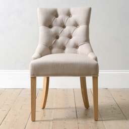 Primrose Upholstered Button Back Dining Chair - Stone - The Cotswold Company - thumbnail 2