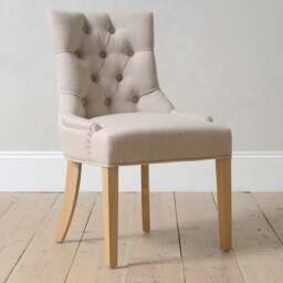 Primrose Upholstered Button Back Dining Chair - Stone - The Cotswold Company