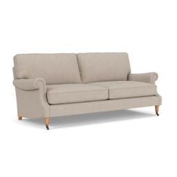 4 Seater Sofa - Natural - Luxury Italian Linen - Taylor High Back - The Cotswold Company - thumbnail 1