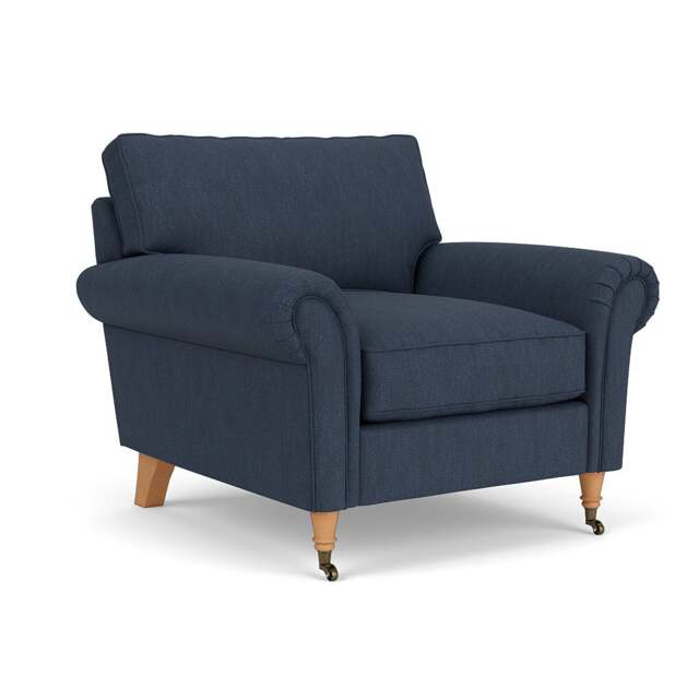 Armchair - Indigo - Luxury Italian Linen - Osbourne - The Cotswold Company - image 1