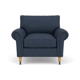 Armchair - Indigo - Luxury Italian Linen - Osbourne - The Cotswold Company - thumbnail 2