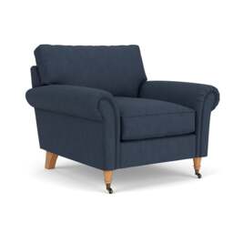 Armchair - Indigo - Luxury Italian Linen - Osbourne - The Cotswold Company - thumbnail 1