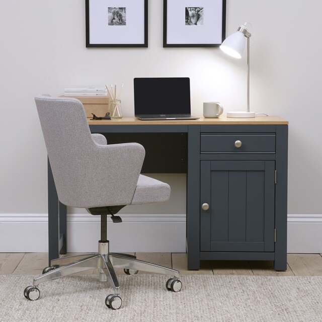 Chalford Inky Blue Single Pedestal Desk - The Cotswold Company - image 1