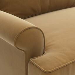 Large 2 Seater Sofa - Mustard - Matt Velvet - Stewart - The Cotswold Company - thumbnail 4
