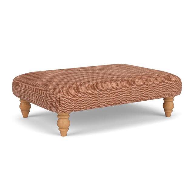 Foot Stool - Brick - Herringbone Weave - Clara - The Cotswold Company - image 1
