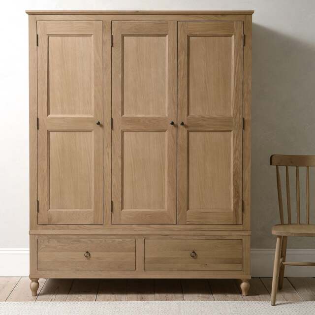Elkstone Mellow Oak Triple Wardrobe - The Cotswold Company - image 1