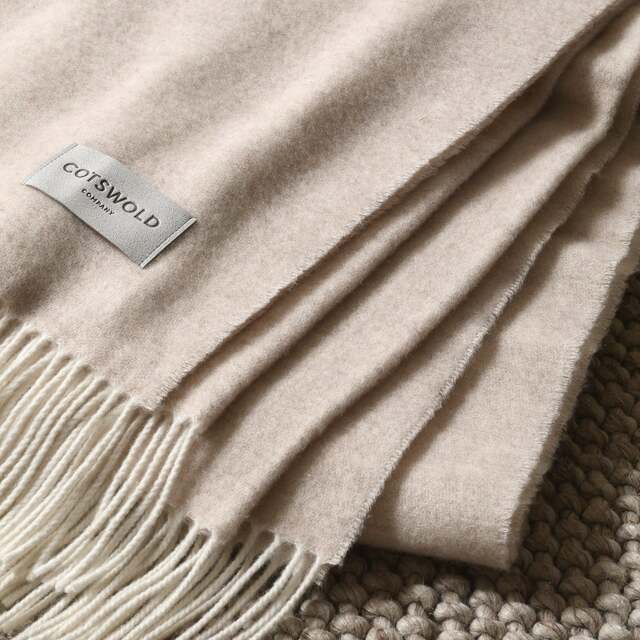 Throw With Cashmere Natural - Home Accessories - The Cotswold Company - image 1