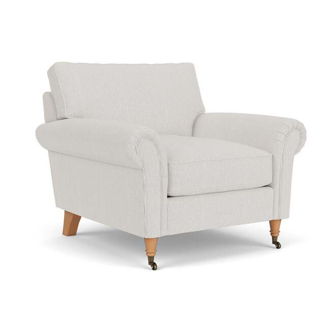 Armchair - Grey - Broadway Stripe - Osbourne - The Cotswold Company - image 1