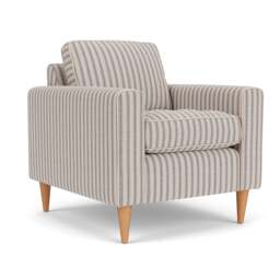 Armchair - Indigo - Kingham Stripe - Saxon - The Cotswold Company