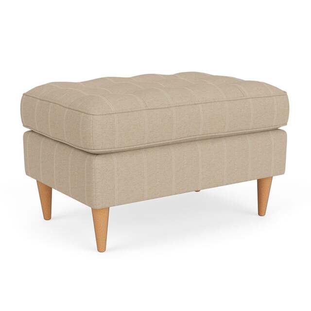 Foot Stool - Natural - Compton Stripe - Saxon Small - The Cotswold Company - image 1