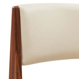 Halford Walnut Leather Dining Chair - The Cotswold Company - thumbnail 6