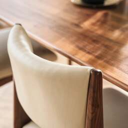 Halford Walnut Leather Dining Chair - The Cotswold Company - thumbnail 2