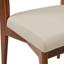 Halford Walnut Leather Dining Chair - The Cotswold Company - thumbnail 5
