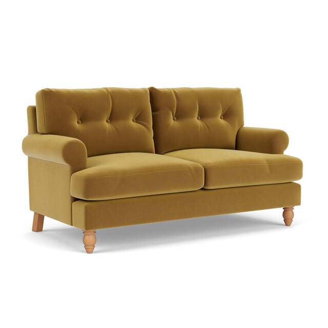 Large 2 Seater Sofa - Mustard - Matt Velvet - Talbot - The Cotswold Company - image 1